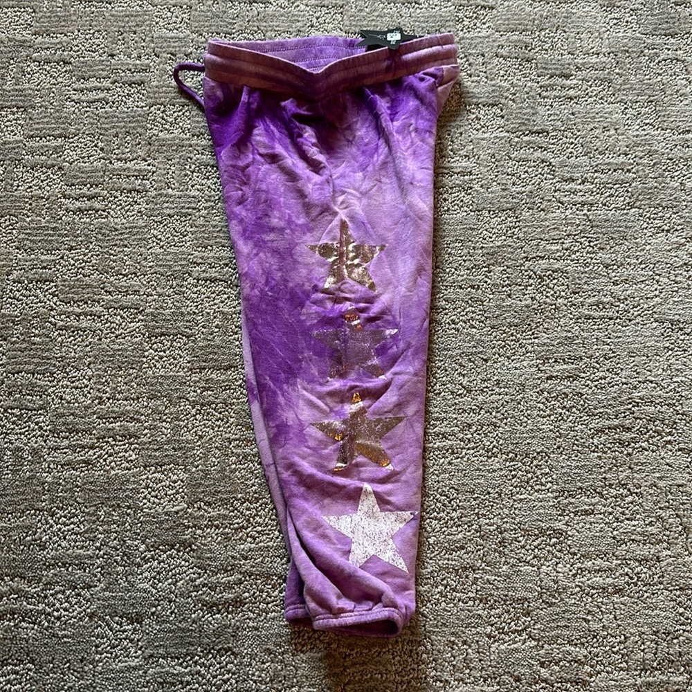 Purple Tie Dye with Stars Sweatpants PixieLane Size 4 NWT